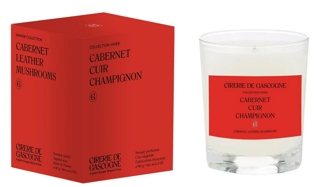 Bougie Cabernet Cuir Champignon - Cirerie de Gascogne