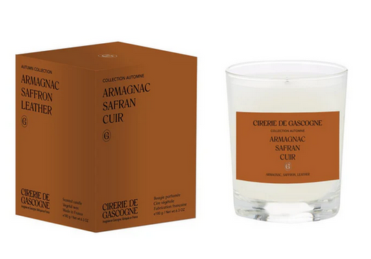 Bougie Armagnac Safran Cuir - Cirerie de Gascogne