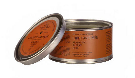 Cire parfumée Armagnac safran cuir pour meubles en bois - Cirerie de Gascogne