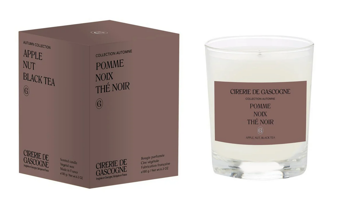Bougie Pomme Thé Noir Noix -  Cirerie de Gascogne